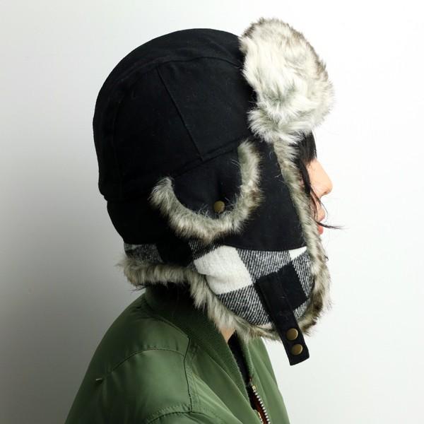 Woolrich Woolen Mills 飛行帽 メンズ チェック柄 フライト