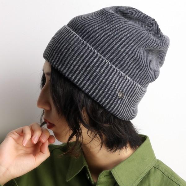 Munsingwear ニット帽 マンシング 帽子 レディース ストーンウォッシュ加工 チャコール｜elehelm-hatstore