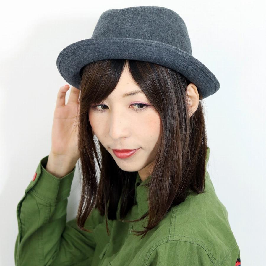 フランネル ハット メンズ 中折れハット マンシングウェア グレー 海外限定 冬 Munsingwear ソフトハット 秋