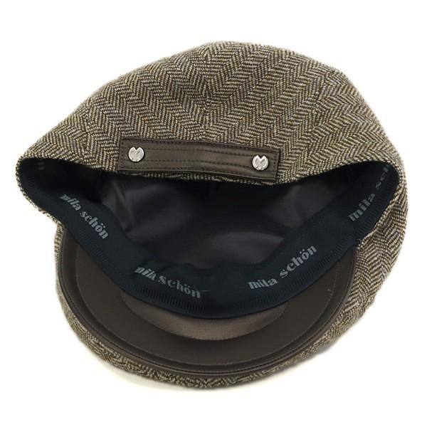 mila schon（ミラショーン） 帽子 ハンチング ヘリンボーン ウール