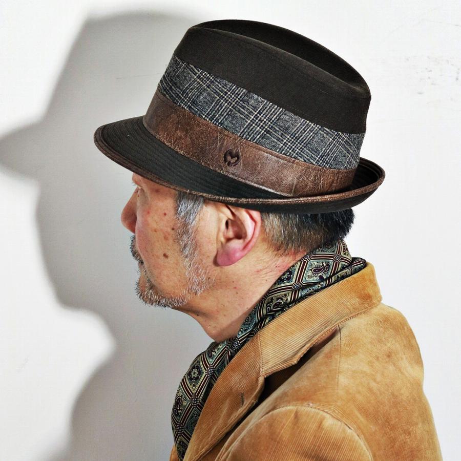 中折れハット ミラショーン 秋冬 ピケ ハット お洒落 紳士 茶 ブラウン mila schon（ミラショーン） 中折れハット 秋冬 ピケ ハット お洒落