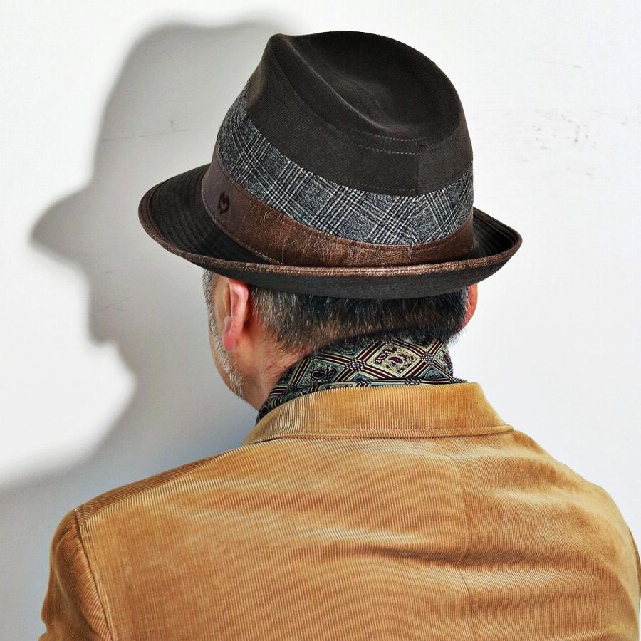 中折れハット ミラショーン 秋冬 ピケ ハット お洒落 紳士 茶 ブラウン mila schon（ミラショーン） 中折れハット 秋冬 ピケ ハット お洒落