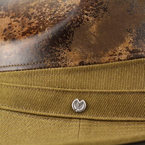 mila schon 帽子 ハット ミラ・ショーン フェイクレザーデザイン中折れハット 秋冬 キャメル mila schon（ミラショーン） 帽子 ハット フェイクレザーデザイン中