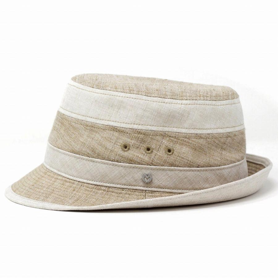 アルペンハット メンズ ミラショーン ボーダー イタリアブランド コットン 紳士ハット 春夏 アルペン リネン ショートブリム milaschon 日本製 ベージュ ギフト プレゼント 父の日 贈り物 ギフト包装 mila schon（ミラショーン） アルペンハット メンズ ボーダー イタリア