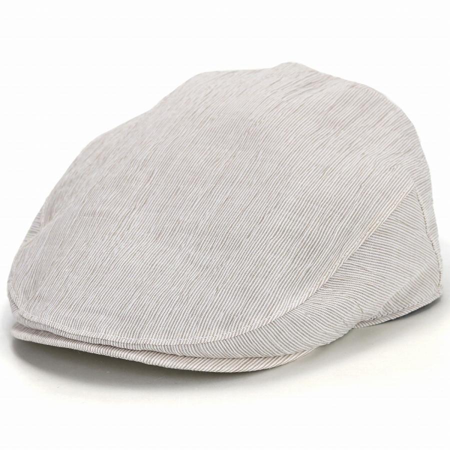 小千谷縮 ピンストライプ マルゼ ハンチング 帽子 日本製 サイズ調整付