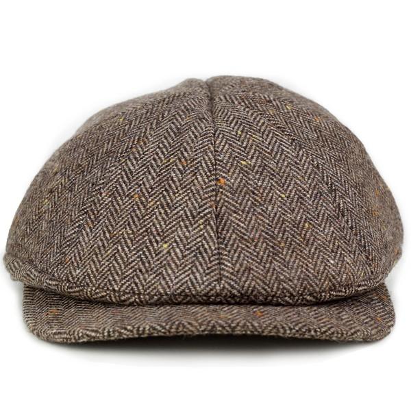8パネルハンチング キャスケット ヘリンボーン ネップツイード