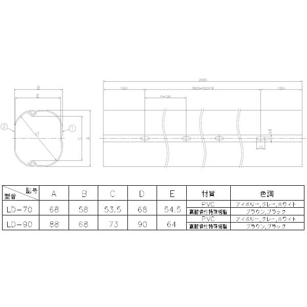 因幡電工 配管化粧カバー スリムダクト LD-70 (20本入) 選べる5色 室外用 エアコン工事 送料無料 :ld-70:エレホームヤッホー -  通販 - Yahoo!ショッピング