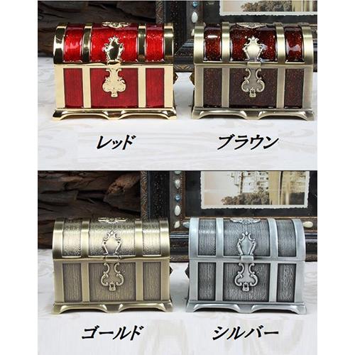 宝箱　ジュエリーボックス　シルバー トランク型金庫 鍵付き 宝箱 ジュエリーボックス シルバー トランク型金庫 鍵付き