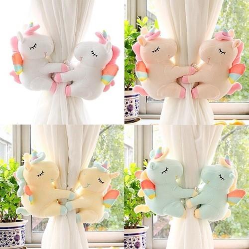 ユニコーン カーテンホルダー 2体セット タッセル インテリア