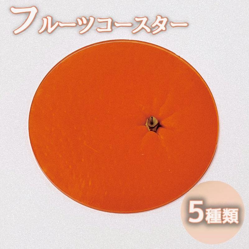 フルーツコースター 5種からご選択 りんご みかん めろん 洋なし