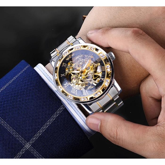 ラグジュアリー 手巻式腕時計 スケルトン 機械式腕時計 WINNER