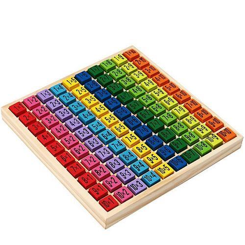 ナンバー カラフルブロック 1〜100 掛け算 パズル 木製 構成遊び 知育