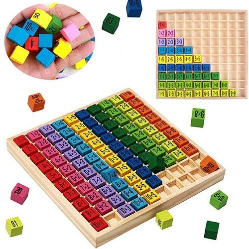 ナンバー カラフルブロック 1〜100 掛け算 パズル 木製 構成遊び 知育