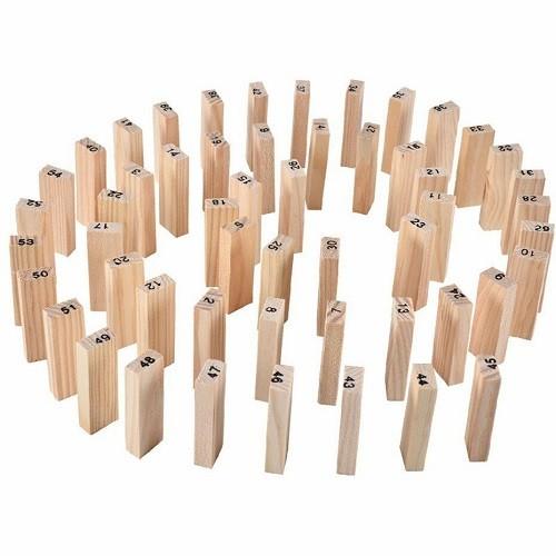 naef TRIKON 知育玩具 木製 サイコロ付き 積み木ブロック 54個＋サイコロ4個セット 木製 キッズ ナンバー 早期