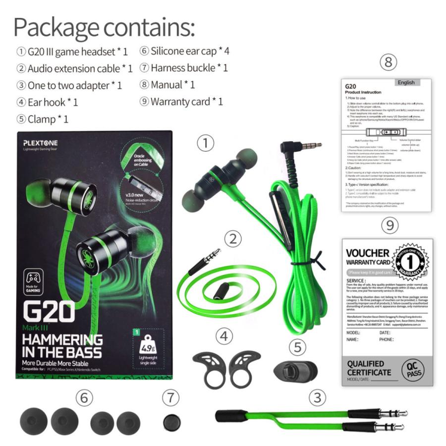 plextone G20 mark3 ゲーミングイヤホン 有線 カナル型 ゲーミングヘッドセット 3.5mm plextone G20 mark3 ゲーミングイヤホン 有線 カナル型 ゲーミングヘッドセット 3.5mm