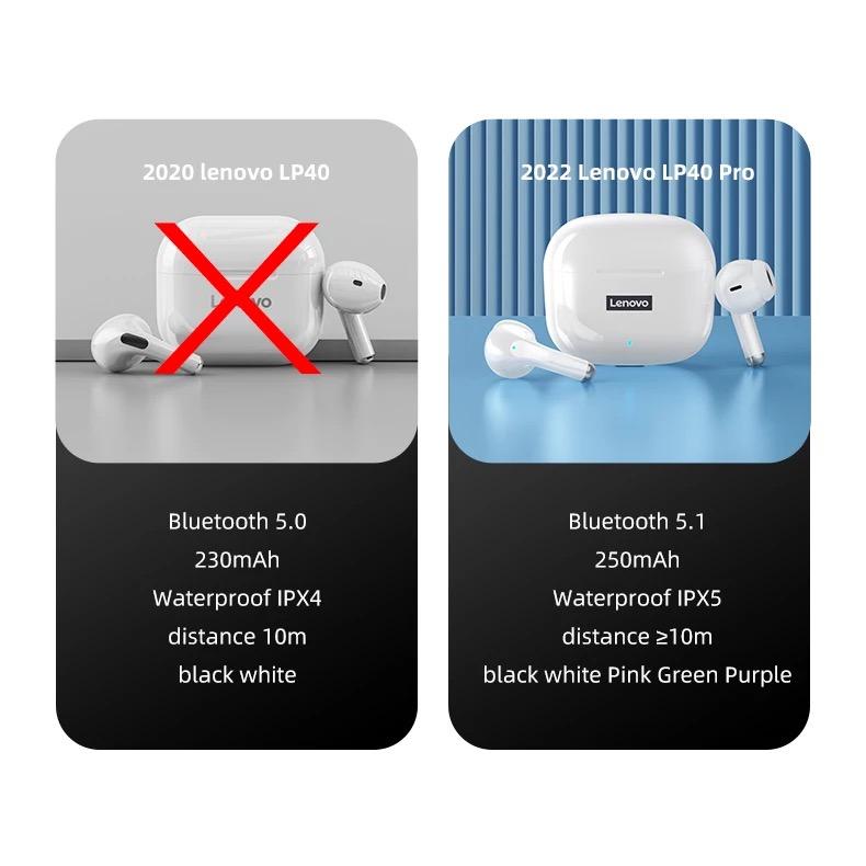 87%OFF!】 Lenovo Bluetooth イヤホン LP40 Pro hi-fiサウンド シンプル コンパクト インナーイヤー 