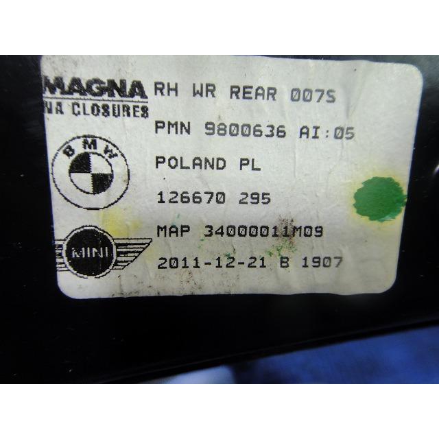 BMW ミニ クロスオーバー R60 等 右 リア パワーウィンドウ レギュレーター 品番  9800636  [0857] |  | 02