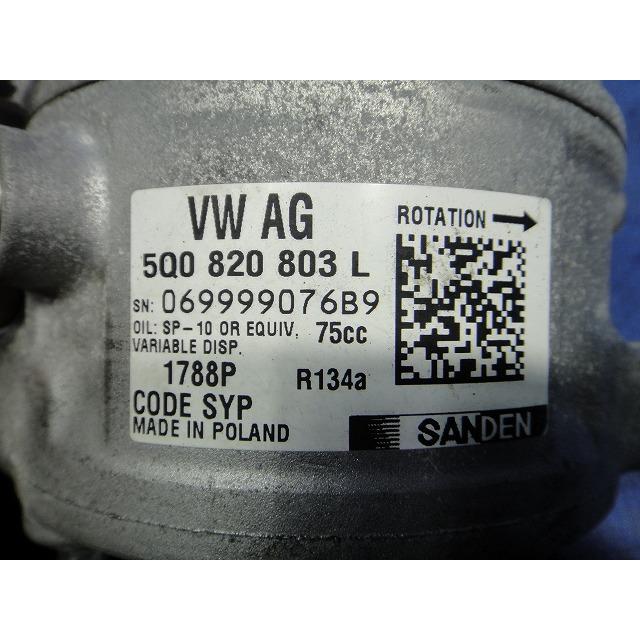 2017y VW ポロ  6R 系 等 純正 A/C エアコン コンプレッサー  走:37,100Km　品番 5Q0820803L   [2085] |  | 02