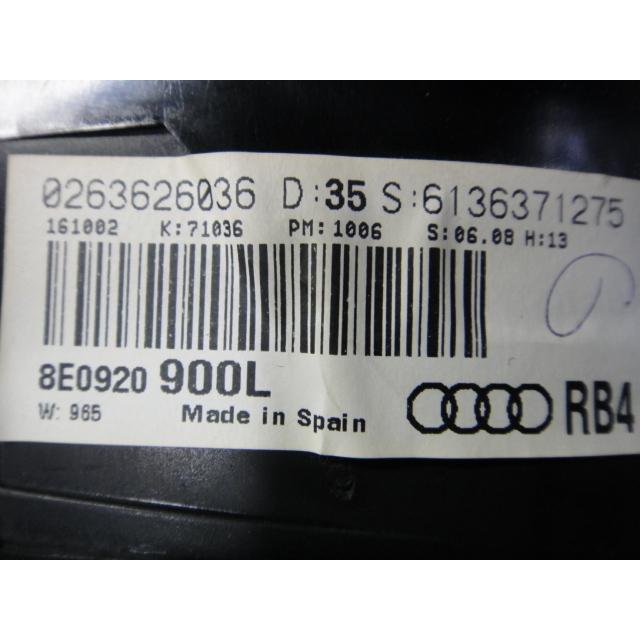 アウディ A4 8E系 B6 等 スピードメーターパネル　品番 8E0920900 L  [2358] |  | 01