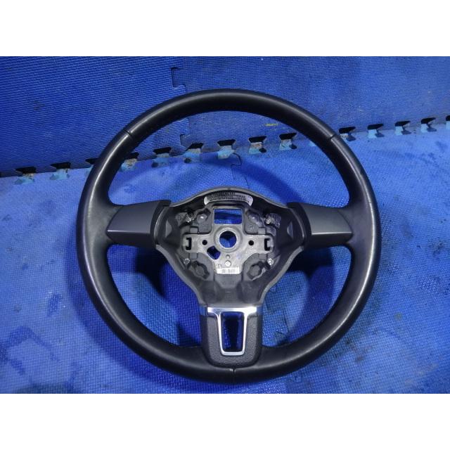 VW ゴルフ ヴァリアント 1KC 系 純正 ステアリング ハンドル 黒 レザー  [6296] | 