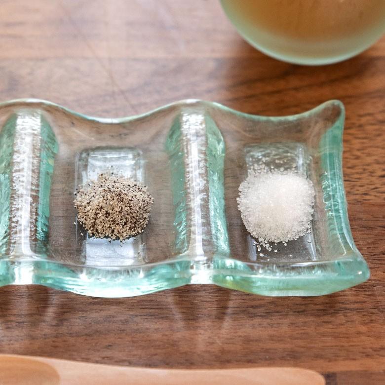 トレイ ガラス 三つ穴 三連 食器 ガラス皿 薬味皿 トレイ 小物入れ シンプル 小皿 アジアン 雑貨 10026 | ブランド登録なし | 01