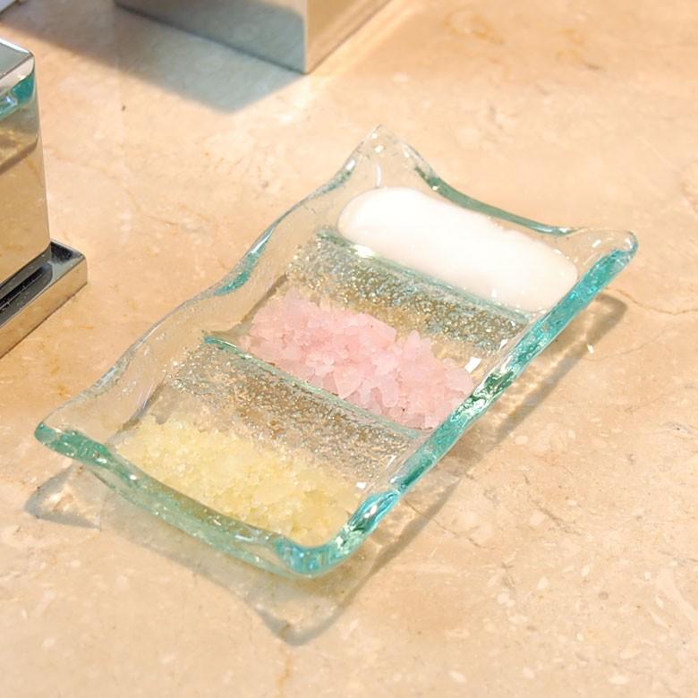 トレイ ガラス 三つ穴 三連 食器 ガラス皿 薬味皿 トレイ 小物入れ シンプル 小皿 アジアン 雑貨 10026 | ブランド登録なし | 11