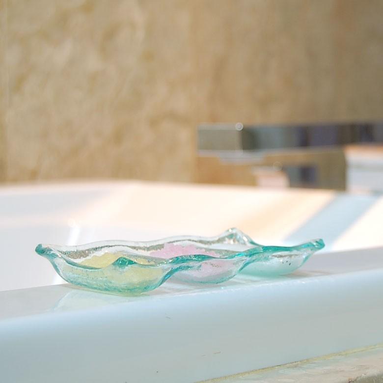 トレイ ガラス 三つ穴 三連 食器 ガラス皿 薬味皿 トレイ 小物入れ シンプル 小皿 アジアン 雑貨 10026 | ブランド登録なし | 12