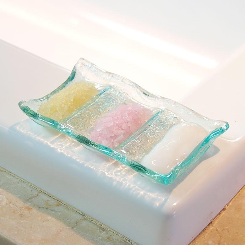 トレイ ガラス 三つ穴 三連 食器 ガラス皿 薬味皿 トレイ 小物入れ シンプル 小皿 アジアン 雑貨 10026 | ブランド登録なし | 05