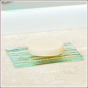 アジアン雑貨 波模様の手作りガラスのソープディッシュ アジア工房 10028 | ブランド登録なし | 01