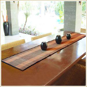 テーブルランナー バナナリーフのカラフルなテーブルランナー オレンジ アジア工房 10051 | ブランド登録なし