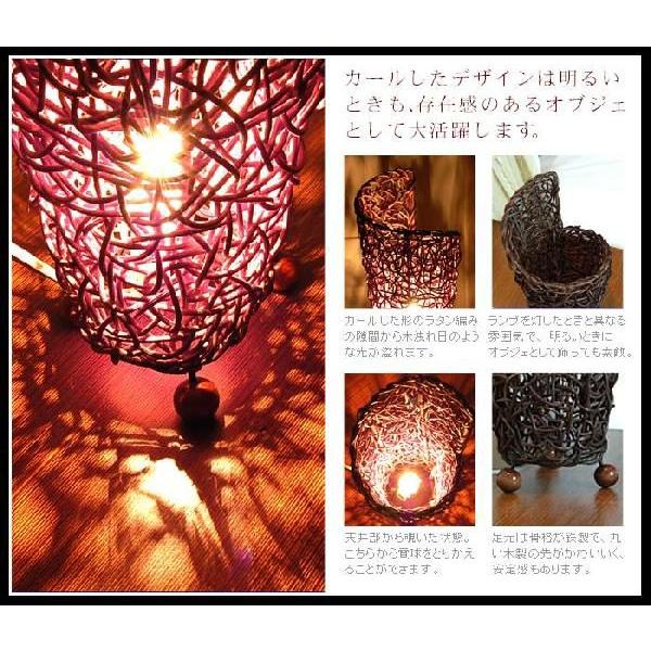 アジアン雑貨 丸形のラタン編みカールライト アジア工房 10064 | ブランド登録なし | 03