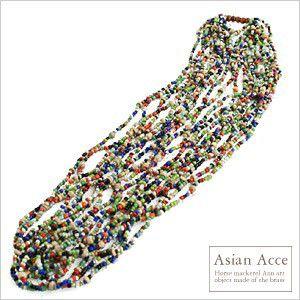 アジアン雑貨 ビーズを束ねたネックレス ミックス アジア工房 10075 | ブランド登録なし | 01