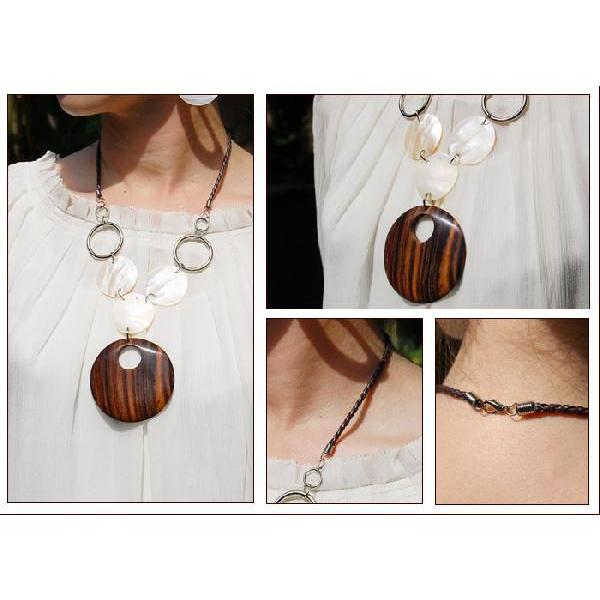 アジアン雑貨 ローズウッドとパールシェルのアジアンネックレス アジア工房 10084 | ブランド登録なし | 02