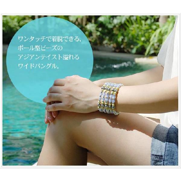 アジアン雑貨 ボール型ビーズのワイドバングル アジア工房 10090 | ブランド登録なし | 01