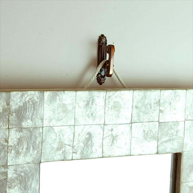 アジアン雑貨 カピスシェルのウォールミラー 鏡 アジア工房 10131 | ブランド登録なし | 07