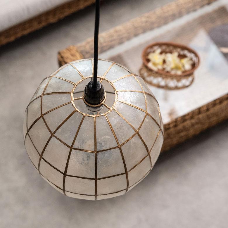 アジアン雑貨 カピスシェルのペンダントボールランプ アジア工房 10134 | ブランド登録なし | 09