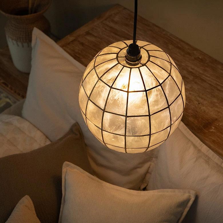 アジアン雑貨 カピスシェルのペンダントボールランプ アジア工房 10134 | ブランド登録なし | 07