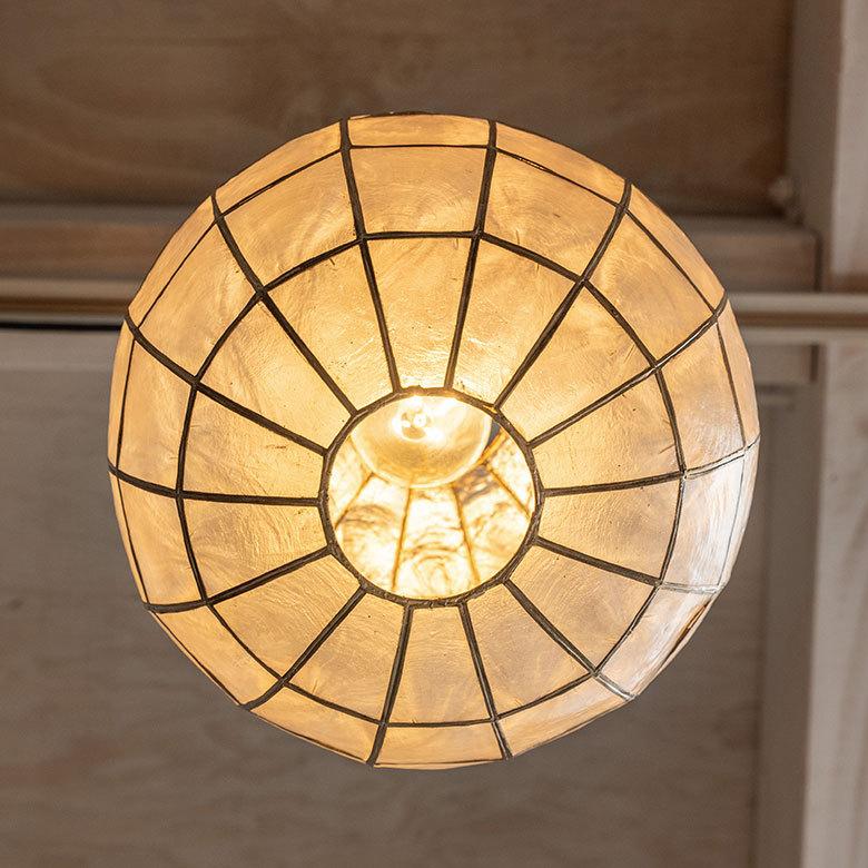 アジアン雑貨 カピスシェルのペンダントボールランプ アジア工房 10134 | ブランド登録なし | 14