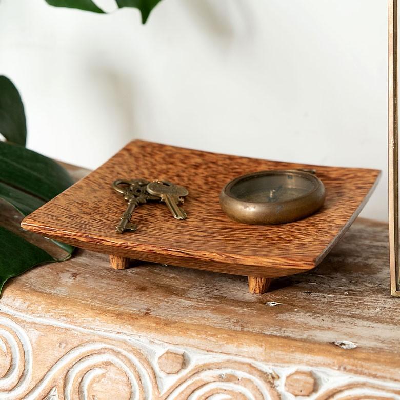 トレイ デコレーショントレイ 木製 雑貨 アジアン 収納 小物入れ ウッド アクセサリートレイ おしゃれ 10146 | ブランド登録なし | 08