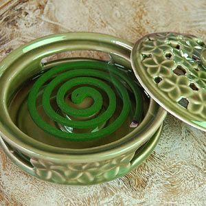 蚊取り線香ホルダー 蚊取り線香 蚊遣り 蚊やり 陶器 立て 入れ おしゃれ グリーン プルメリア 花柄 和風 和室 アジアン バリ 雑貨 アジア工房 10165 | ブランド登録なし | 02