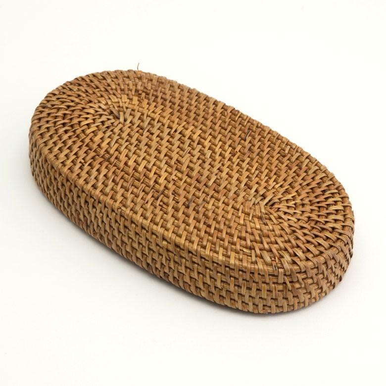 バスケット 楕円形 ラタン アタ トレー カゴ 収納ケース 小物入れ アジアン ナチュラル バリ雑貨 おしゃれ 10176b | ブランド登録なし | 10