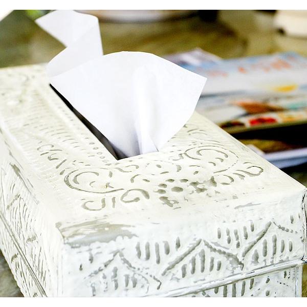 ティッシュケース アルミのティッシュケースボックス ホワイト アジア工房 10203-wh | ブランド登録なし | 02