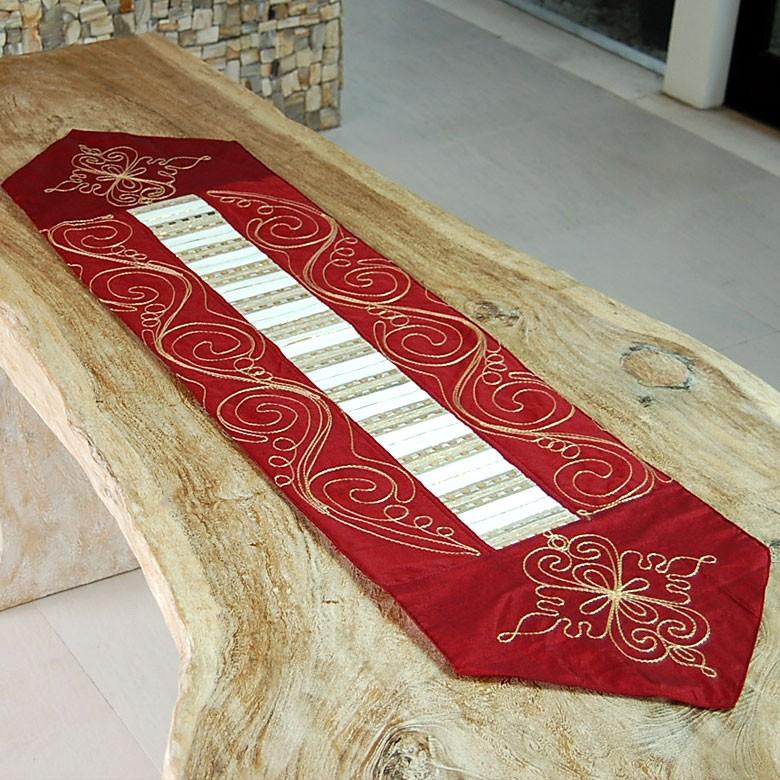 タペストリー 壁掛け テーブルランナー 赤 リビング アジアン雑貨 インテリア エスニック おしゃれ 刺繍 10282 | ブランド登録なし | 03