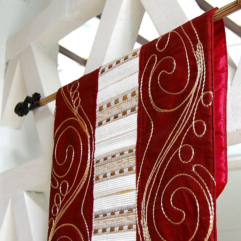 タペストリー 壁掛け テーブルランナー 赤 リビング アジアン雑貨 インテリア エスニック おしゃれ 刺繍 10282 | ブランド登録なし | 05