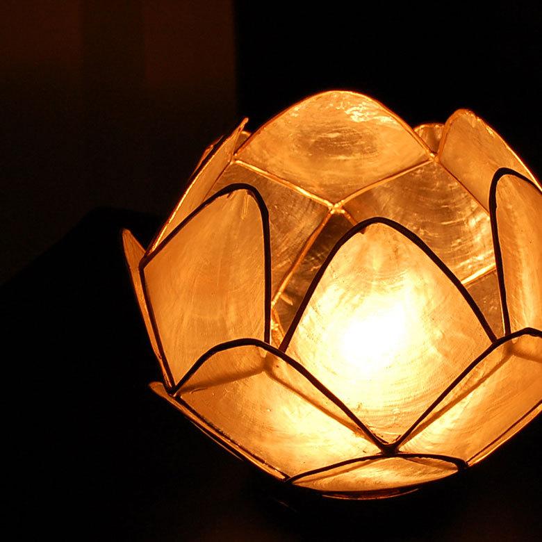 キャンドルホルダー ろうそくたて シェル 貝殻 アジアン雑貨 キャンドルランプ バリ リゾート 蓮 10289 | ブランド登録なし | 07