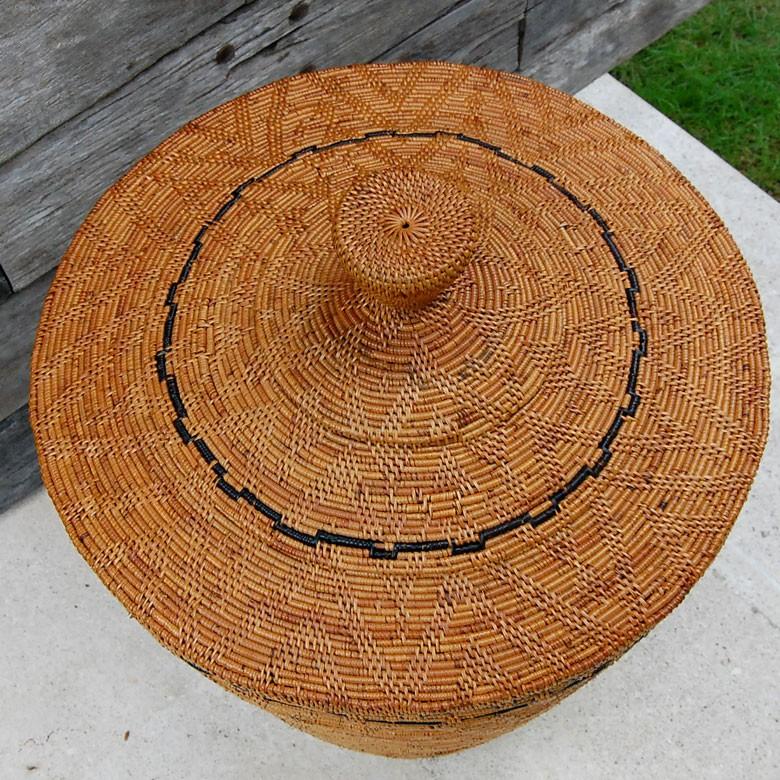 バスケット 壺型 収納 かご フタ付き 収納バスケット 見えない 蓋付き おしゃれ 収納ケース 大容量 アジアン バリ アタ 雑貨 10291 | ブランド登録なし | 03