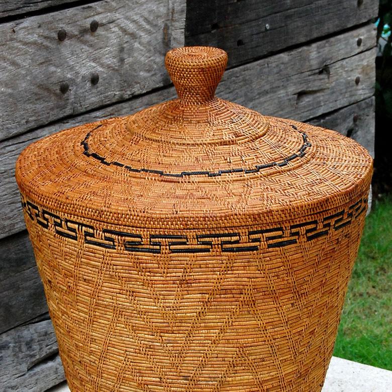 バスケット 壺型 収納 かご フタ付き 収納バスケット 見えない 蓋付き おしゃれ 収納ケース 大容量 アジアン バリ アタ 雑貨 10291 | ブランド登録なし | 04