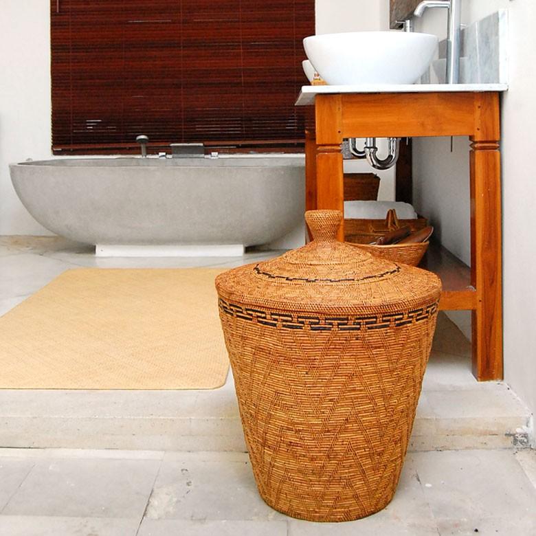 バスケット 壺型 収納 かご フタ付き 収納バスケット 見えない 蓋付き おしゃれ 収納ケース 大容量 アジアン バリ アタ 雑貨 10291 | ブランド登録なし | 07