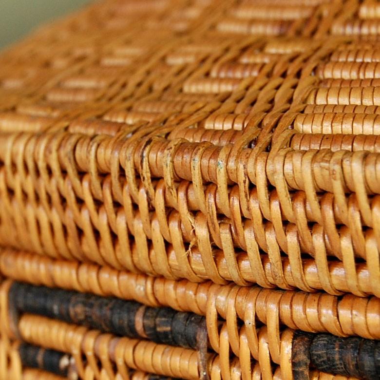 バスケット 壺型 収納 かご フタ付き 収納バスケット 見えない 蓋付き おしゃれ 収納ケース 大容量 アジアン バリ アタ 雑貨 10291 | ブランド登録なし | 09