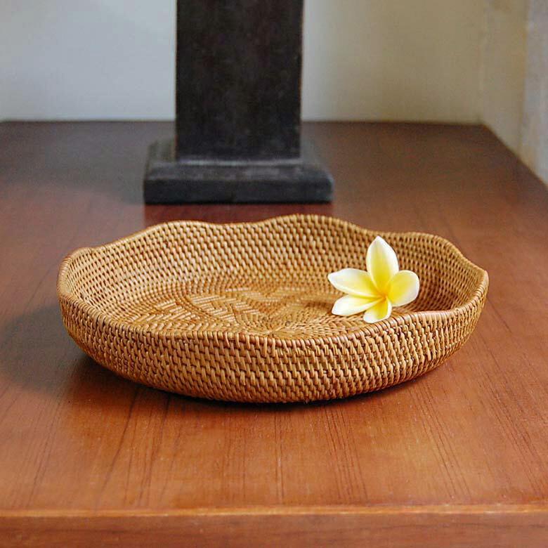 トレイ トレー おしゃれ 小物入れ 収納 バスケット 円形 丸い エスニック モダン ナチュラル アジアン 雑貨 アジア工房 10298 | ブランド登録なし | 06